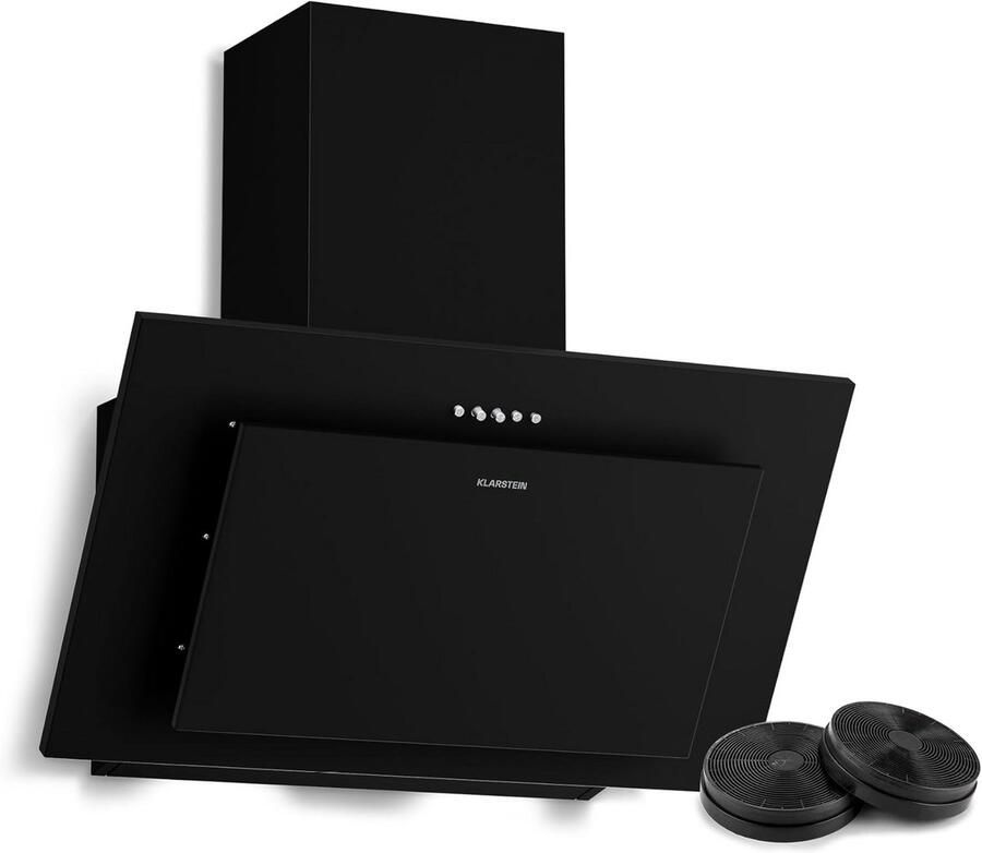 Schuine Afzuigkap 60 cm met LED 3 Snelheden en Koolstoffilter Energieklasse A+++