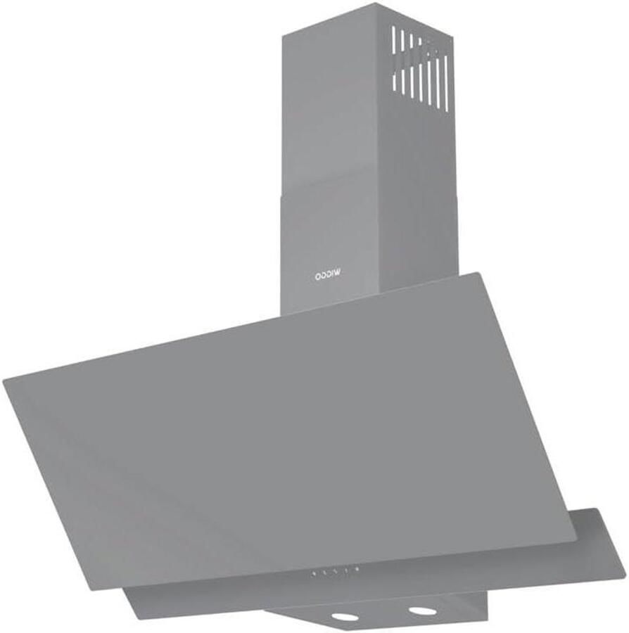 Schuine Afzuigkap Wandafzuiging Keuken Lucht Zuiveren Dubbel Glas Ontwerp 90 cm Grijs