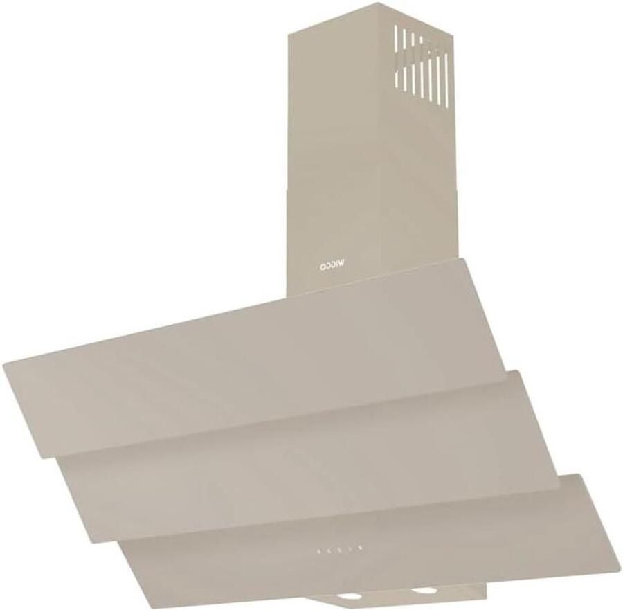 Schuine Afzuigkap Wandmodel Keuken Lucht Zuiveren Eco Double Vented 90 cm Creme Glas