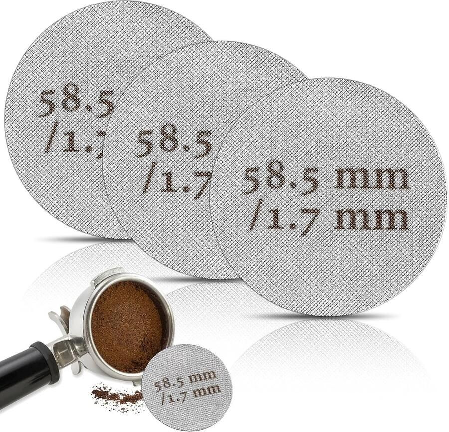 Screen 58 5 mm 3 Stuks 58 mm Puckfilter Voor Koffie Koffiepuck Filter 1 7 mm Dikte 150 μm 316 Roestvrij Staal Herbruikbare Koffiefilter Voor Espresso Thuis Kantoor