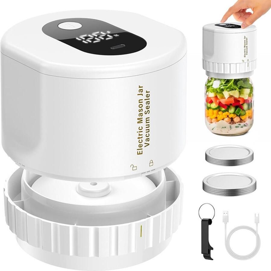 Sealer Vacuümsealerset Vacuum Sealer Pottensealer met deksel USB-oplaadbaar Opener Voor voedselbewaring en fermentatie