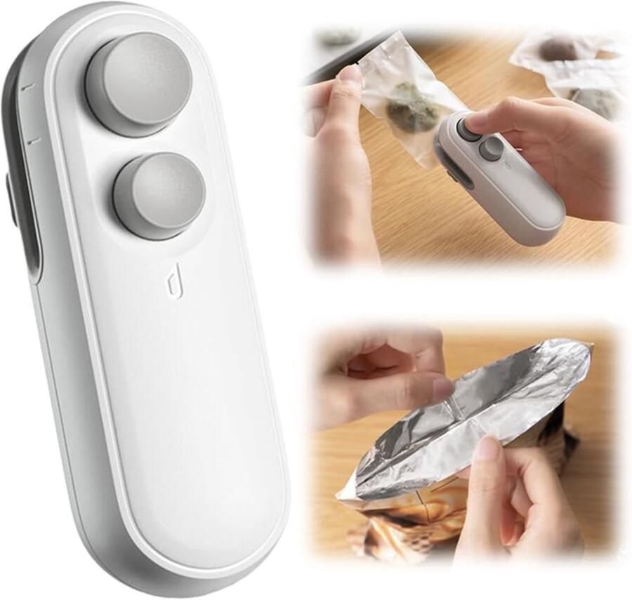 Sealmachine Vacuümsealmachine Vacumeermachine vacuümmachines Minisealmachine Handbediende sealmachine Kunststof Wit