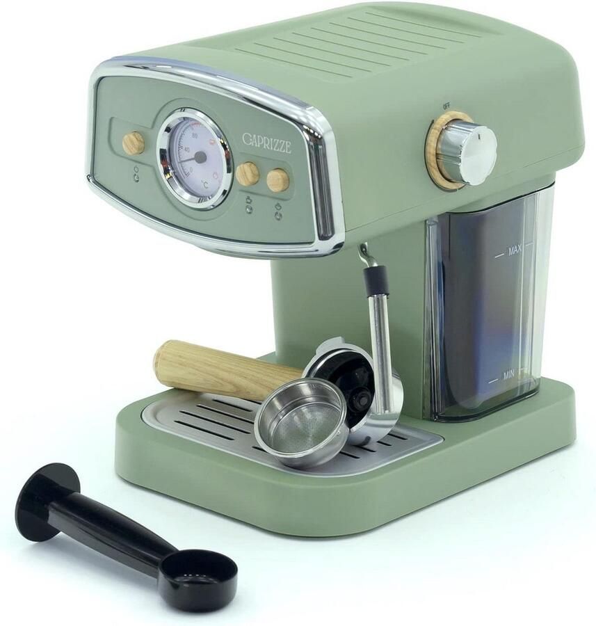 Semi-Automatische Espressomachine 1050W 15 Bar Pompdruk Cappuccino Maker met Stoompijp Matgroen