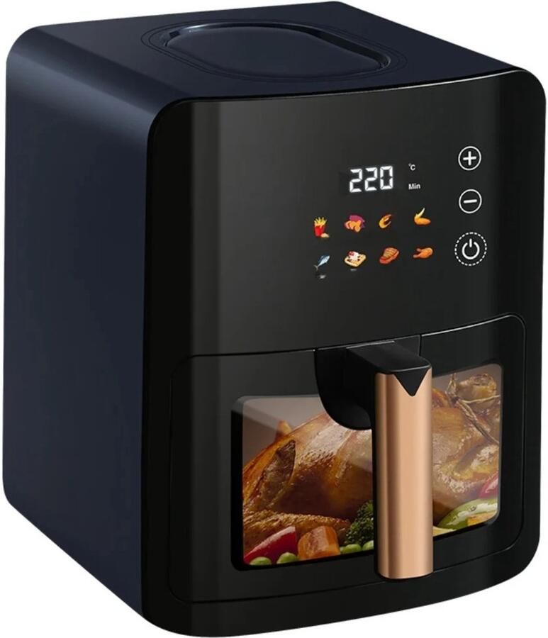 Sensova Airfryer Heteluchtfriteuse 5L met Kijkvenster en Touchscreen – Olievrij en Vetarm Koken Grote Capaciteit voor Gezin Automatische Programma s 1400W Vermogen Temperatuurregeling 60-200°C