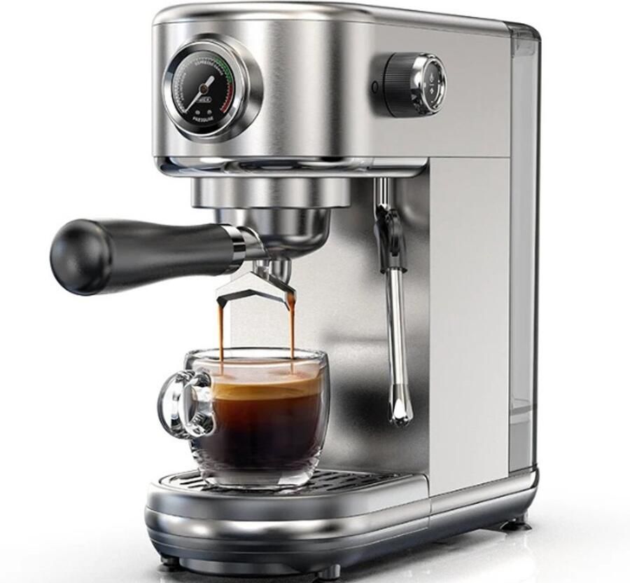 Sensova Espressomachine 20 Bar Semi-Automatisch Koffiezetapparaat voor Espresso en Cappuccino Instelbare Temperatuur Warm Koud Super Slank Design Geschikt voor Gemalen Koffie Roestvrij Staal