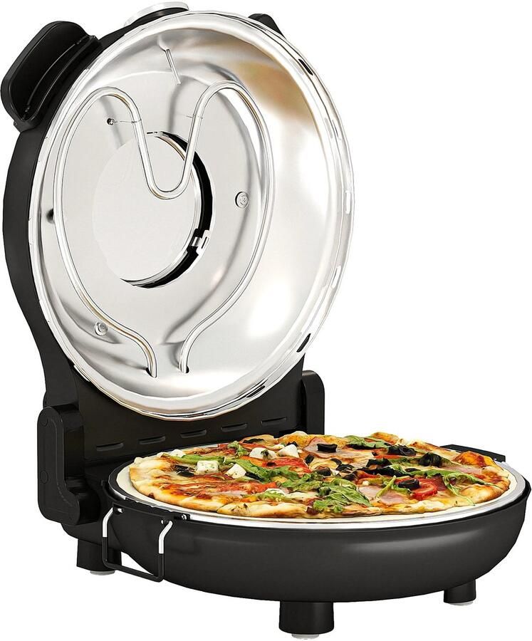Sensova Pizza Oven – Elektrische Pizzamaker 1200W – Met Kijkvenster – Tot 430 ℃ – Geschikt voor Pizza s tot 30 cm – Compacte Zwarte Pizzaoven voor Thuis – 34 5 × 35 × 16 5 cm