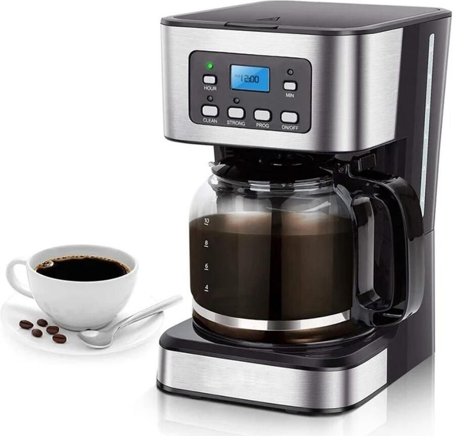 Sensova Superslank Automatisch Koffiezetapparaat Espressomachine 950W Koffiemachine voor Gemalen Koffie met Instelbare Temperatuur Warmhoudfunctie Automatische Reinigingscyclus 1 5L Capaciteit en Digitaal Display