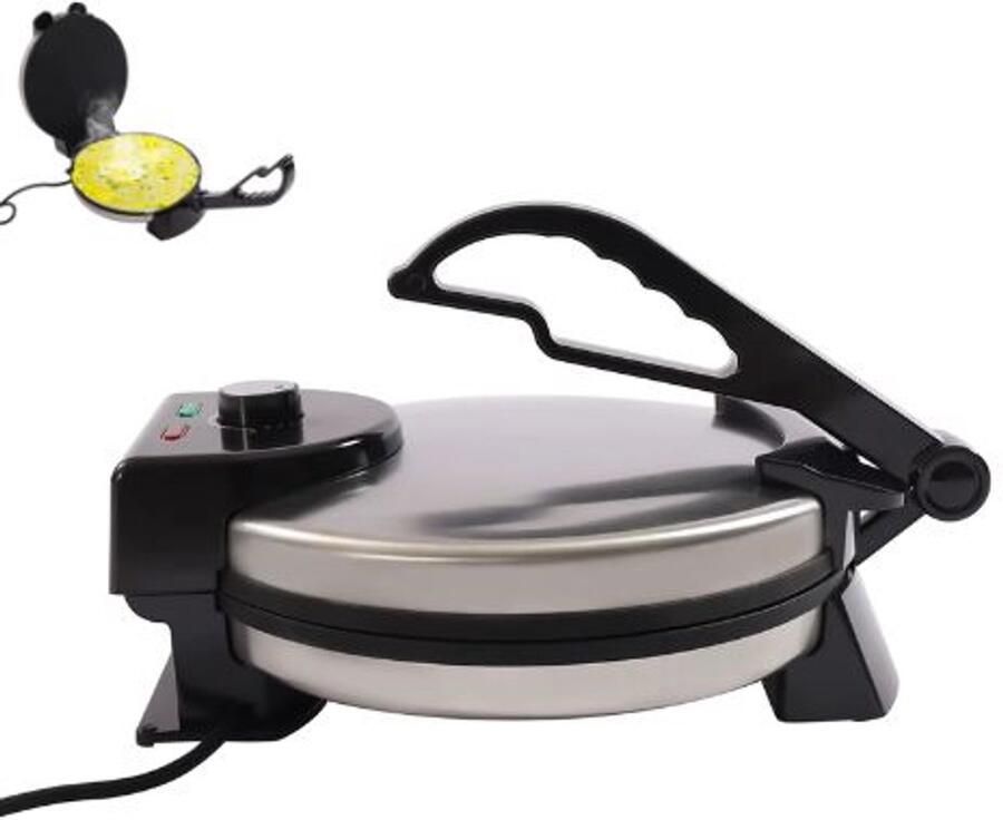 Serolux Crepe maker Tortilla pers Pannenkoekenmaker 1800 W Dubbelzijdige verwarming 200°C roti s pannenkoeken omeletten pizza tacos quesadilla s 23 × 52 × 32 cm Zwart