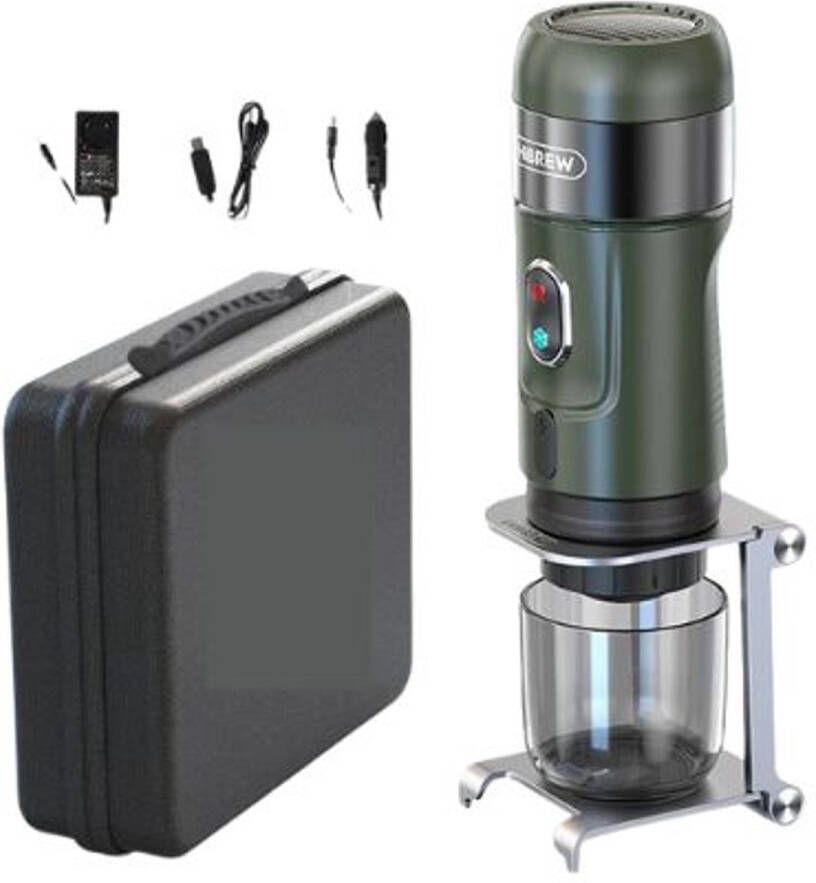 Serolux Draagbare Koffiezetapparaat 12 Volt 15 Bar Espresso Koffiezetapparaat Capsule Koffie Oplos Koffie Geschikt voor Nespresso Dolce Gusto en oploskoffie 60 ml Inclusief koffer 22 × 7 5 × 7 5 cm Groen - Foto 3