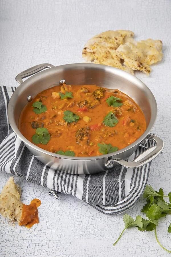 Serve pan Kookpan met deksel Maaltijden bereiden Roestvrij staal 26 cm Zilver - Foto 2