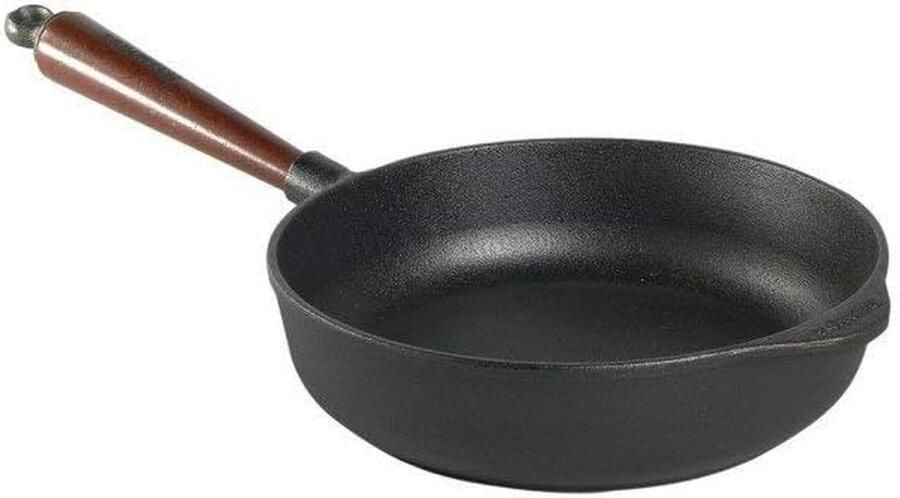 Serveepan Gietijzer Koekenpan Braadpan Vlees Braden Hoge Rand 25 cm Zwart