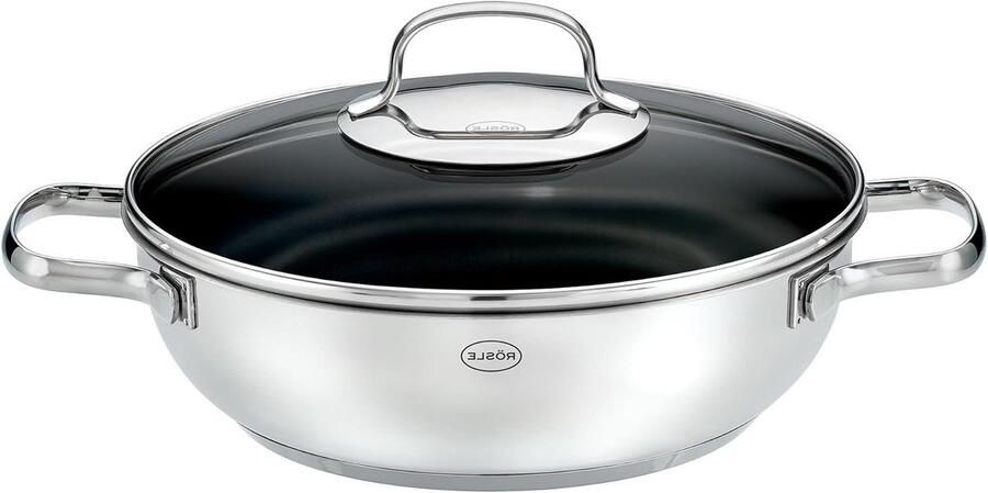 Serveerpan Koekenpan met steel Elegante maaltijden bereiden Keramische anti-aanbaklaag Diameter 24 cm Zilver