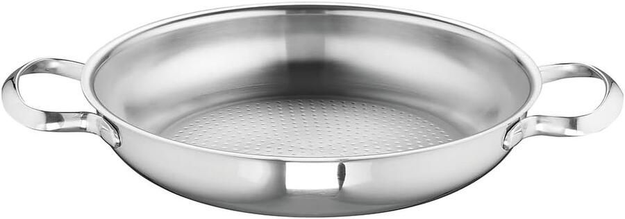 Serveerpan Kookpan Lange maaltijden Koperen bodem 24 cm Zilver