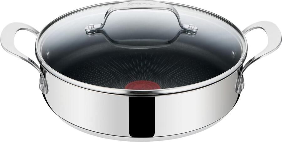 Serveerpan met deksel Braadpan Koekenpan Dagelijks Koken Titanium Versterkte Anti-aanbaklaag 25 cm Zilver