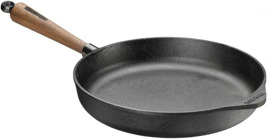 Serveerschaal Gietijzer Koekenpan Braadpan Koken en Braden 6mm Dikke Bodem 28 cm diameter Zwart
