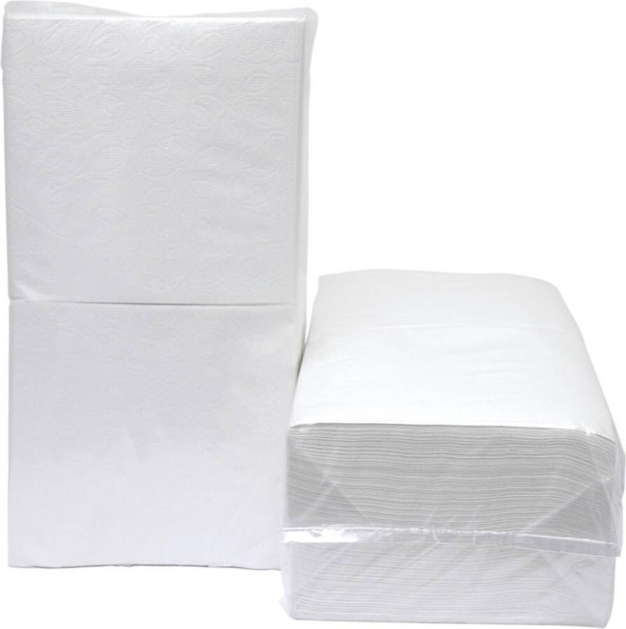 Servetten ft 33 x 33 cm 1-laags wit pak van 9 x 500 stuks