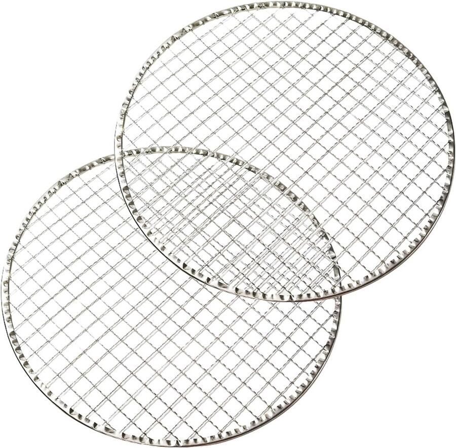 Set 2 Grillmatten 27 5 x 27 5 cm Anti-aanbak voor Vlees Vis & Groenten Herbruikbaar & Makkelijk Schoon te Maken