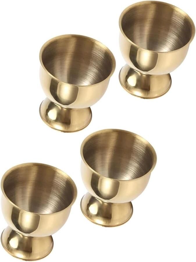 Set eierdopjes Keukengerei houders Ontbijt serveren Stevige constructie Set van 4 Goud