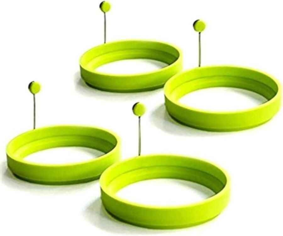 Set Eiervormen Bakvormen Keuken Ontbijt Maken Hittebestendig Siliconen 4 Stuks Groen