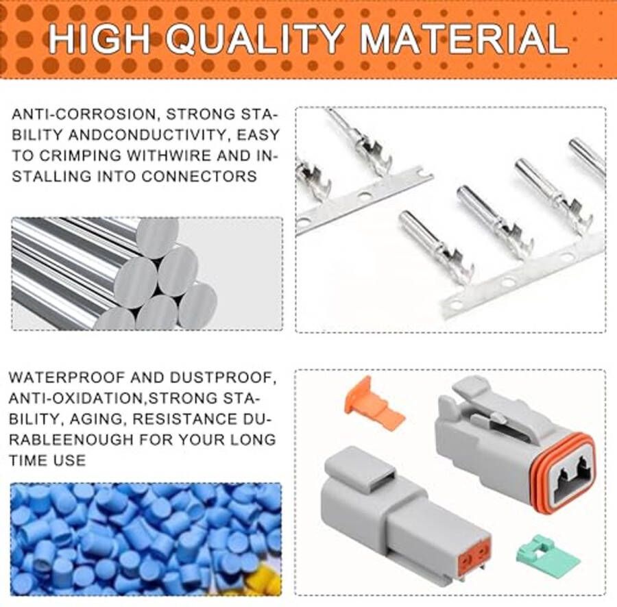 Set of 10 DT Car Plugs German Plug Connector 2-Pin Quick Connector IP67 Waterproof Electrical Connectors for Cars Motorcycles Trucks Electric Vehicles