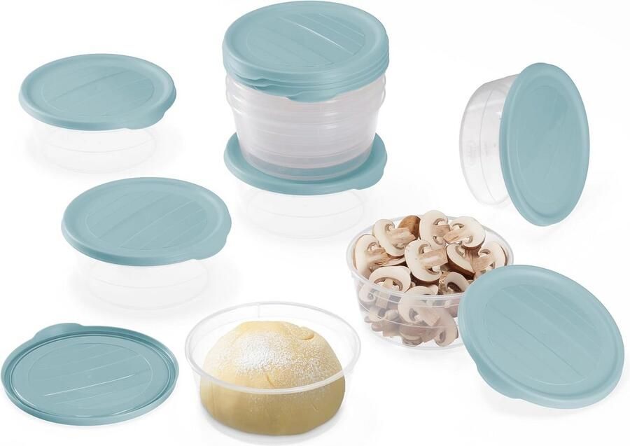 Set van 10 pizza deegdozen Piccolo met deksel voor fermentatie en bewaren