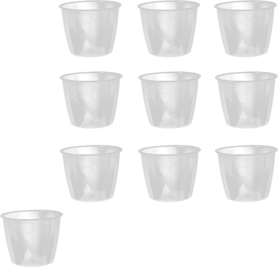 Set van 10 Precisie Maatbekers voor Koken Transparante Plastic Maatbekers voor Rijst Keuken Maatbekers van 160ml voor Nauwkeurige Porties - Foto 1