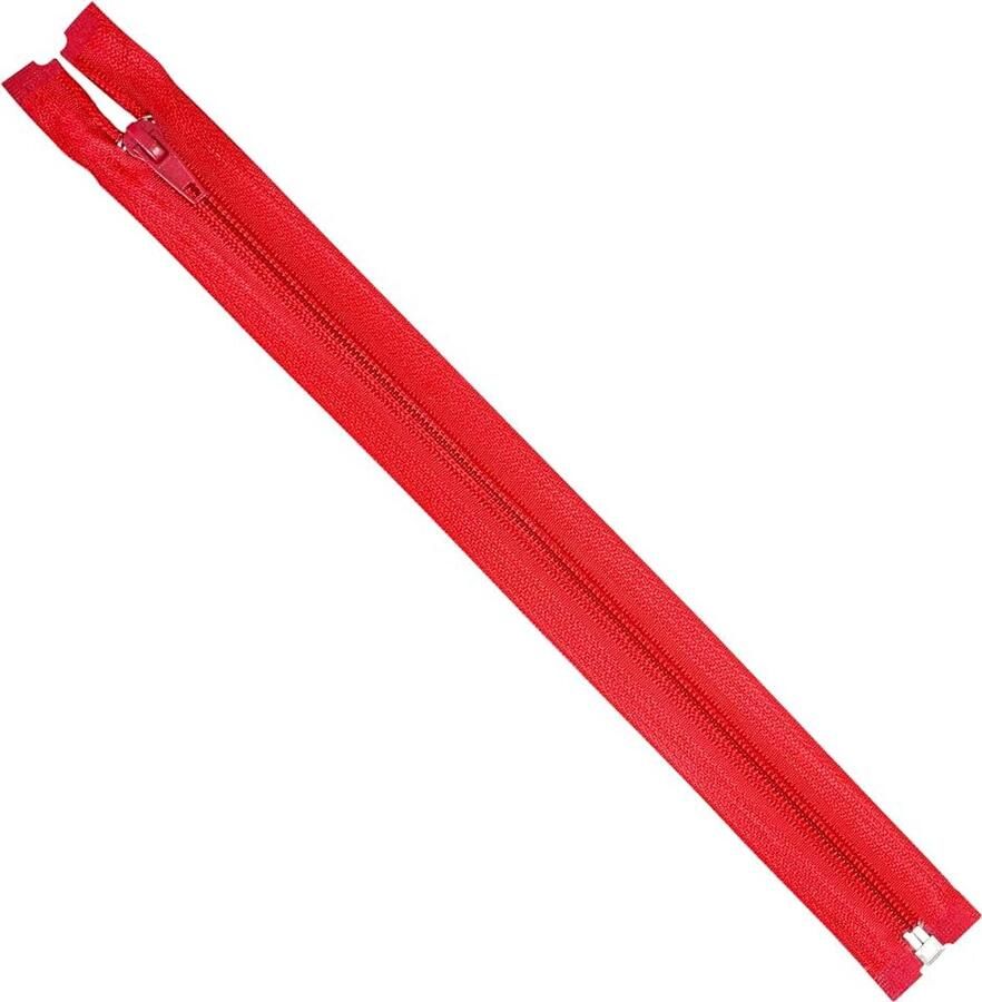 Set van 10 spiralen ritsen N°5 30 cm losneembaar met slider van metaal nylon polyester kleur rood naaiprojecten DIY textiel ambacht
