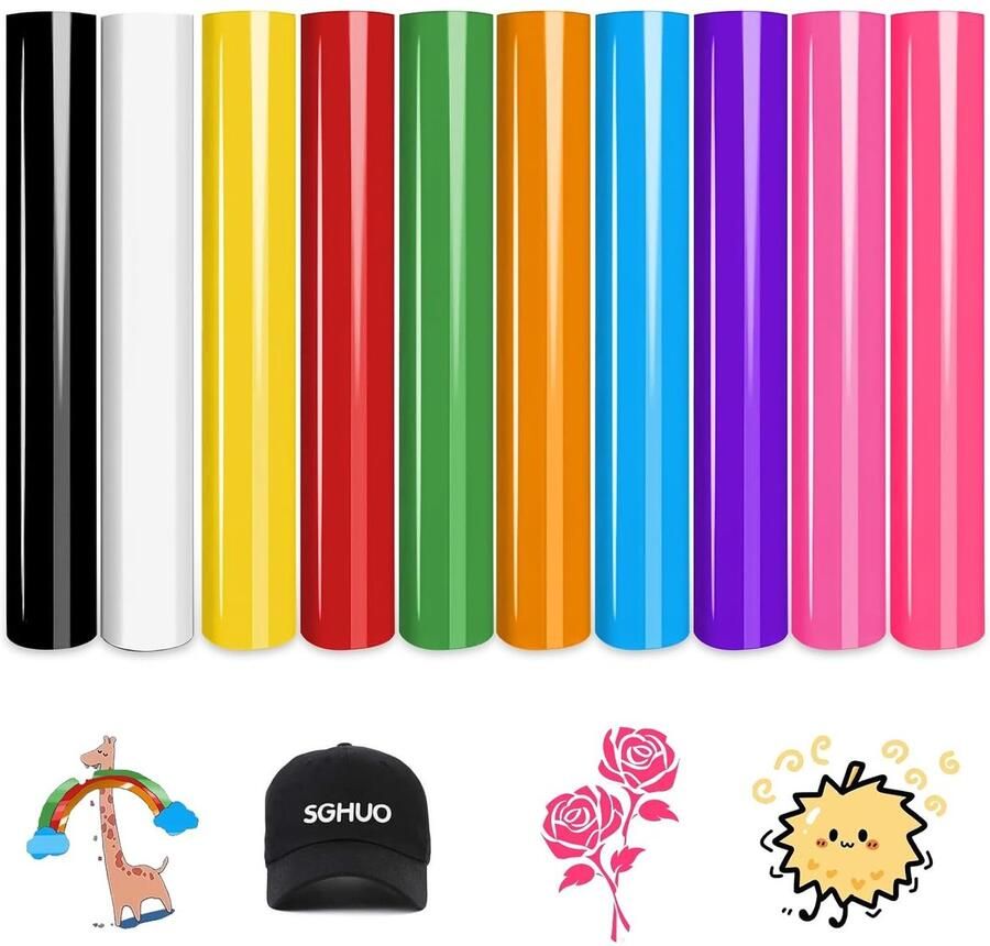 Set van 10 Vinyl Transfer Film voor Textiel Flexibele HTV Vinyl voor DIY Logo's en Stoffen Geschikt voor Snijmachines en Warmtepers Lichtbruin