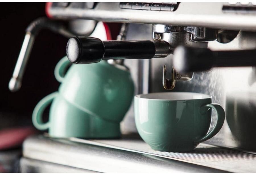 Set van 12 Aqua Koffiekopjes 228ml Porselein Ideaal voor Espresso en Melk