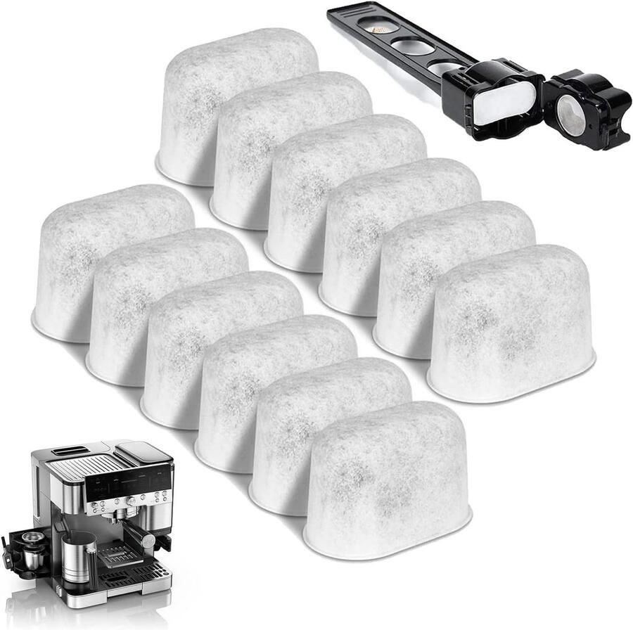 Set van 12 Luxe Waterfilter Inserts voor Koffiezetapparaat Actieve Koolstoffilters voor Perfecte Koffie en Optimale Smaak