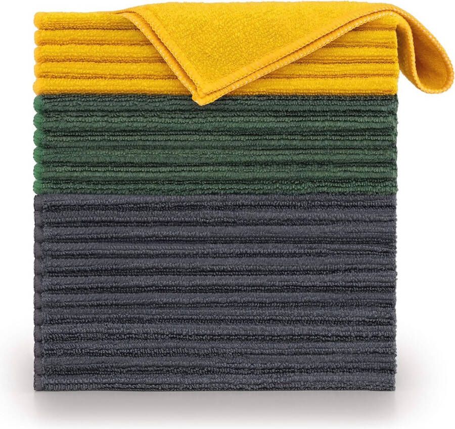 Set van 12 microvezeldoeken Milieuvriendelijk Pluisvrij & Streeploos voor Autoverzorging 30x40 cm