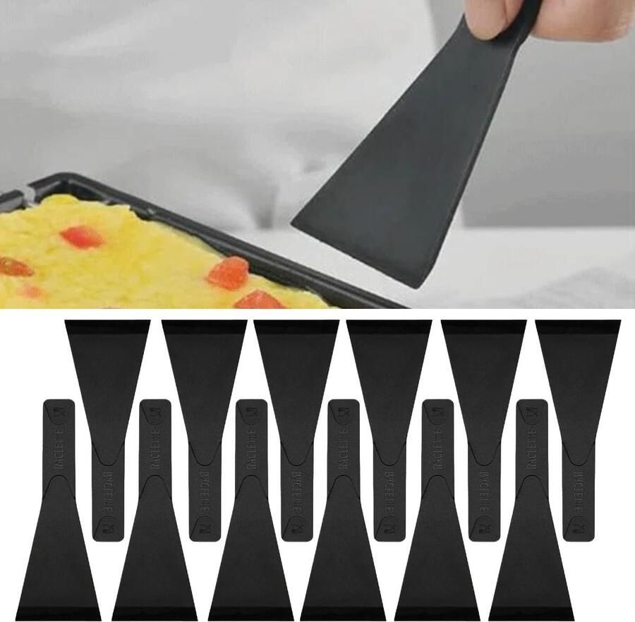 Set van 12 Nylon Raclette Schrapers Hittebestendige Spatula's voor Anti-aanbak Pannen Kaasgrills en Gourmet Snijplanken