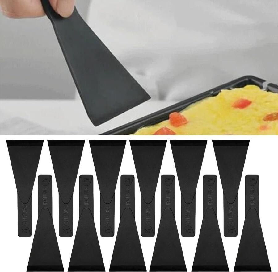 Set van 12 Nylon Raclette Schrapers Hittebestendige Spatula's voor Anti-aanbakpannen Kaasgrills en Gourmet Snijplanken