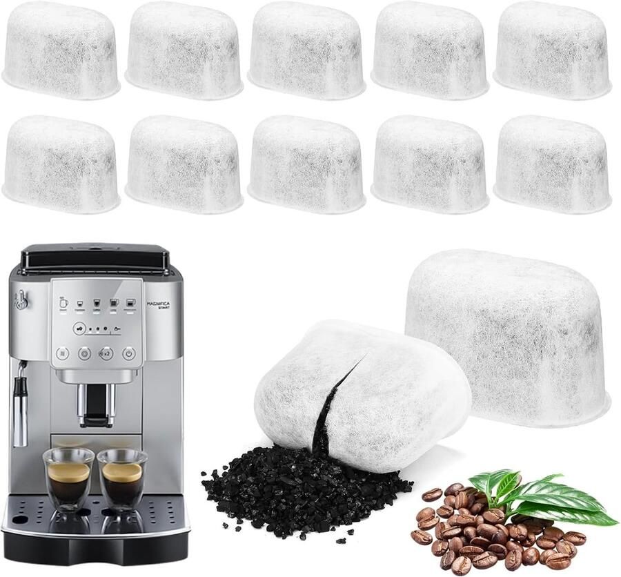 Set van 12 vervangende waterfilterinzetstukken voor koffiezetapparaten compatibel met ES601EU ES701EU ideaal voor optimale koffiesmaak en waterkwaliteit