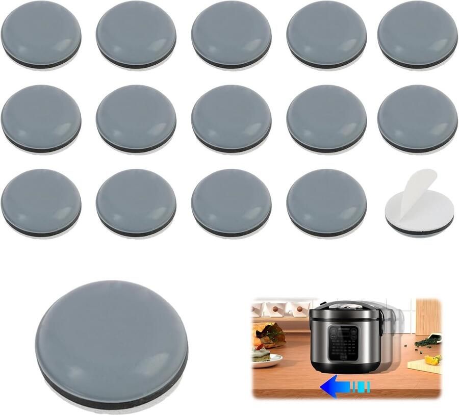 Set van 16 zelfklevende viltdoppen voor keukenapparaten ideaal voor luchtfrituren broodmachines koffiezetapparaten mixers en mixers kleur blauw grijs stoelglijders