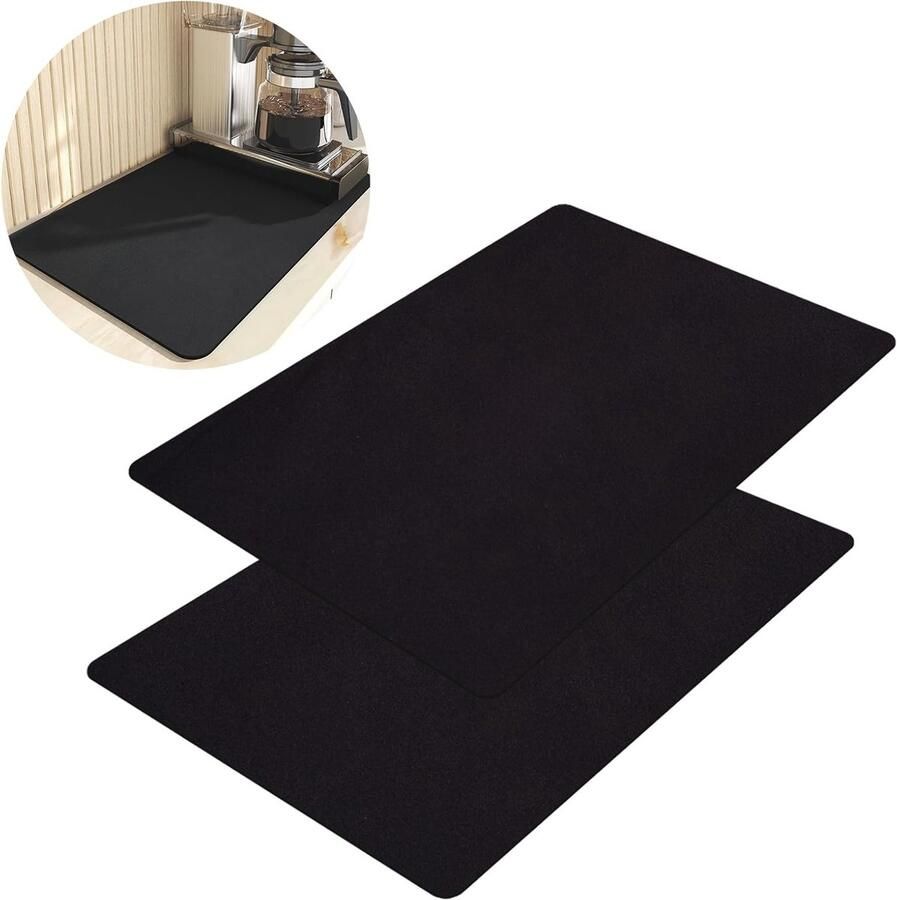 Set van 2 Absorberende Onderzetters 30 x 40 cm voor Koffiemachine Keuken en Badkamer