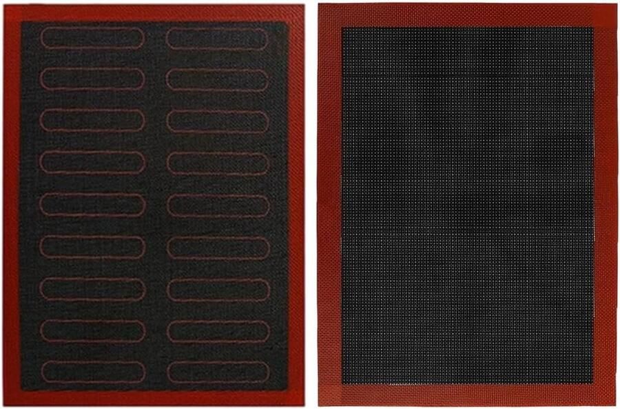 Set van 2 Anti-Aanbak Siliconen Bakmatten voor Oven en Magnetron (40x30 cm)