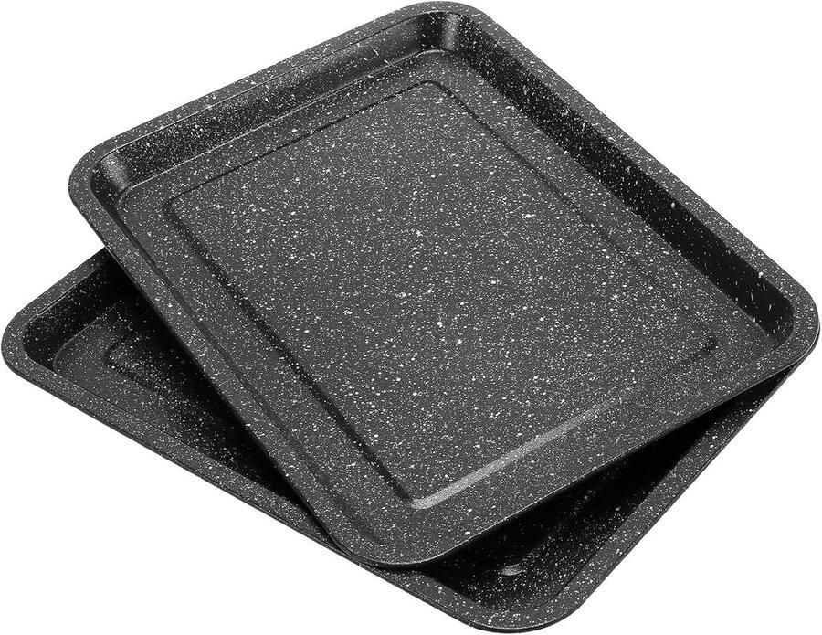 Set van 2 Antiaanbak Bakplaten 36x26x2cm Rvs Oven Bakplaten Perfect voor Taarten en Koekjes