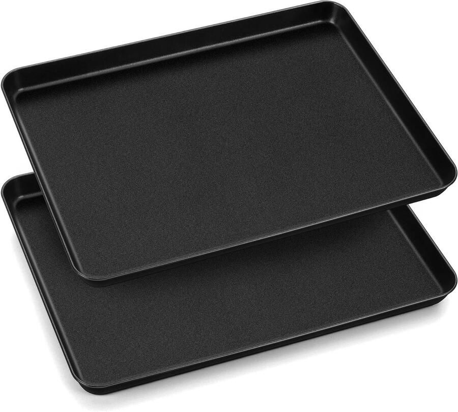 Set van 2 antiaanbak bakplaten voor het bakken van koekjes taarten en pizza's (40.5x30.5x2.5 cm)