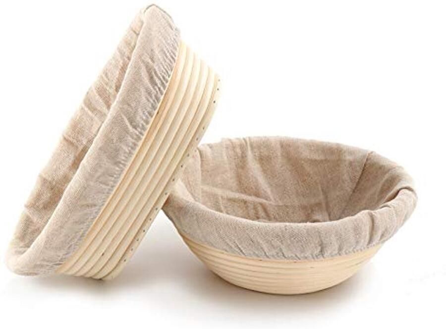 Set van 2 Brood Proving Manden 22cm en 25cm Rond en Ovaal Bakgereedschap