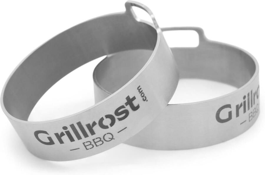 Set van 2 Burgerringen RVS Perfect voor Plancha Bakplaat en Grill Rond Bakvormen