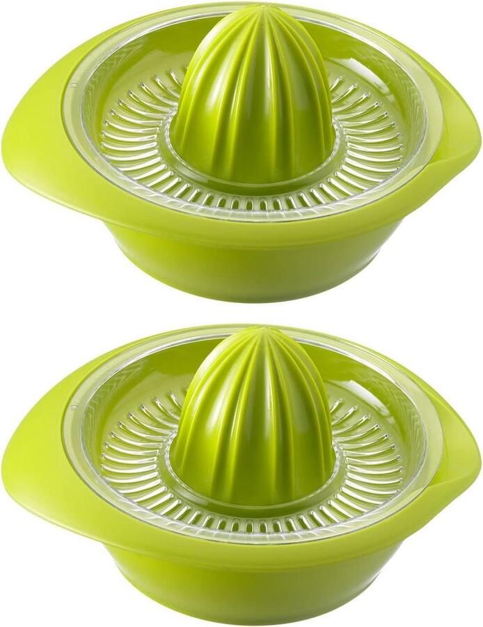 Set van 2 Citruspersen met Sapreservoir Kunststof 0 5 L Capaciteit Vaatwasmachinebestendig