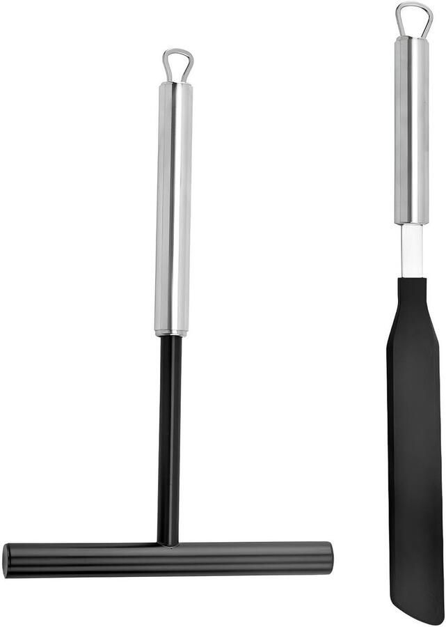 Set van 2 Crepes Collectors en Pancake Dispenser met Spatel van RVS voor Thuis en Keuken Perfect voor Bakken en Bakaccessoires