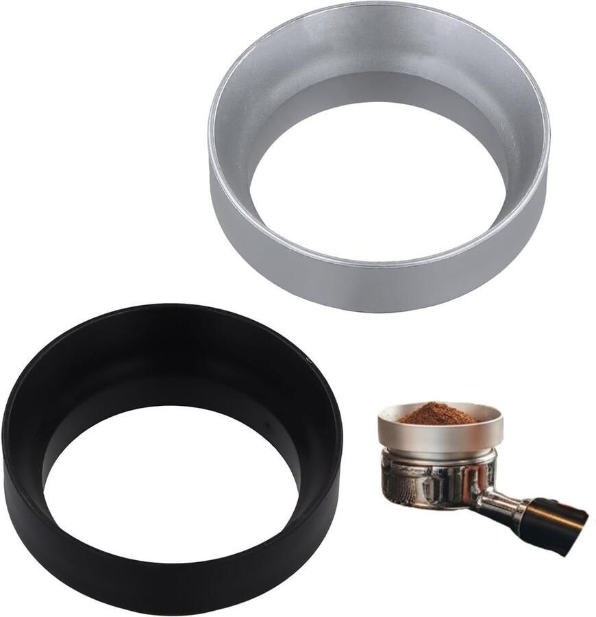 Set van 2 Dosing Ringen van 51 mm Magnetische Koffiedispenser en ABS Doseringsfunne Geschikt voor Koffiemachine en Porta Filter Perfect voor Thuisgebruik en Koffieliefhebbers