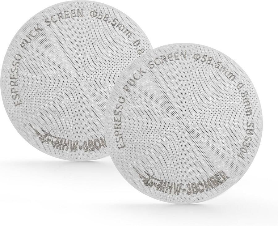 Set van 2 Espresso Puck Screens 57mm Herbruikbare Metalen Koffiefilters voor 58mm Portafilter