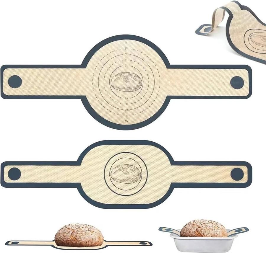 Set van 2 Flexibele Siliconen Bakmatten voor Brood en Dutch Oven