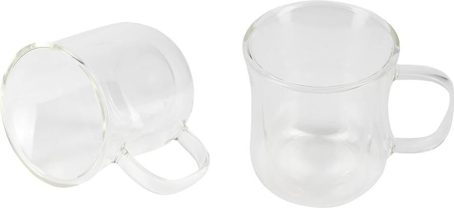 Set van 2 glazen à 230 ml dubbelwandig borosilicaat Voor koffie- en theeliefhebbers Gemakkelijk te wassen Magnetron- en vaatwasmachinebestendig
