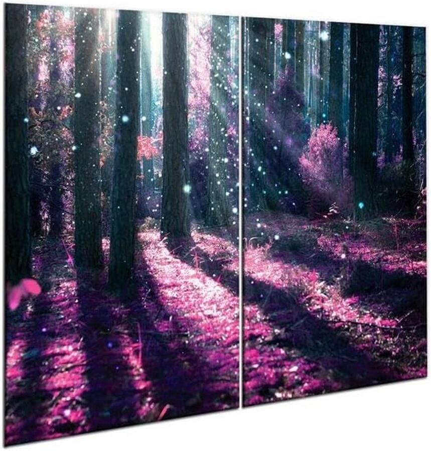 Set van 2 Glazen Afdekplaten voor Kookplaat Werkbladbeschermer en Spatscherm 60x52 cm