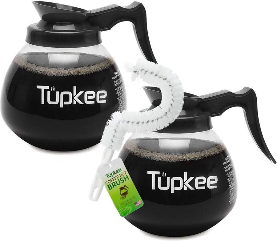 Set van 2 Glazen Koffiekaraffen 1.9L (12 Kops) Universeel Geschikt voor Commerciële Koffiezetapparaten