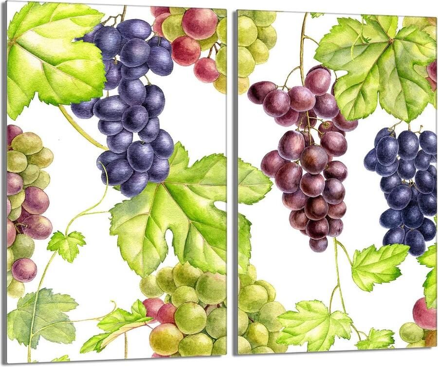Set van 2 Glazen Kookplaat Afdekplaten (30x52 cm) Snijplank Spaakscherm & Hittebestendige Onderzetter